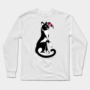 Butterfly Cat Long Sleeve T-Shirt